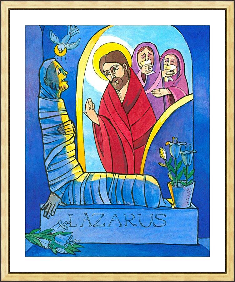 Wall Frame Gold, Matted - St. Lazarus by Br. Mickey McGrath, OSFS - Trinity Stores