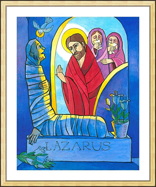 Wall Frame Gold, Matted - St. Lazarus by Br. Mickey McGrath, OSFS - Trinity Stores