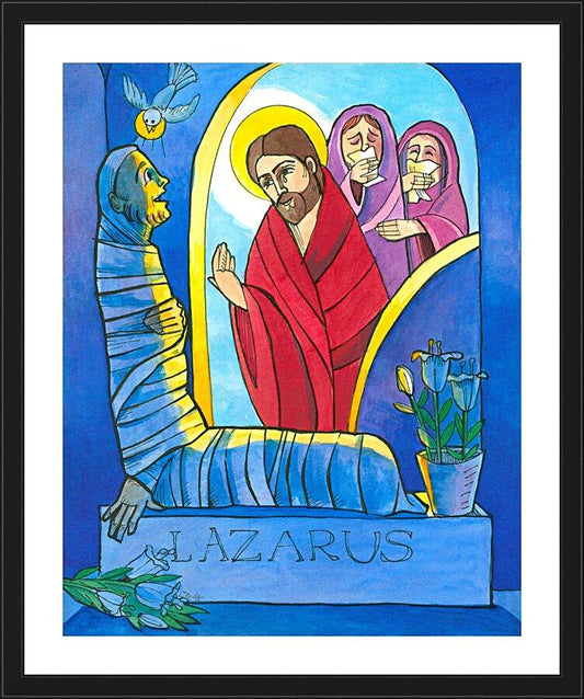 Wall Frame Black, Matted - St. Lazarus by Br. Mickey McGrath, OSFS - Trinity Stores