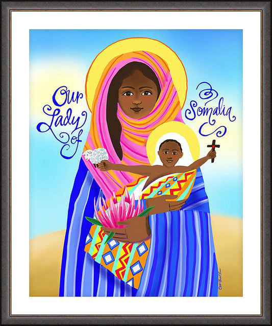 Wall Frame Espresso, Matted - Our Lady of Somalia by M. McGrath