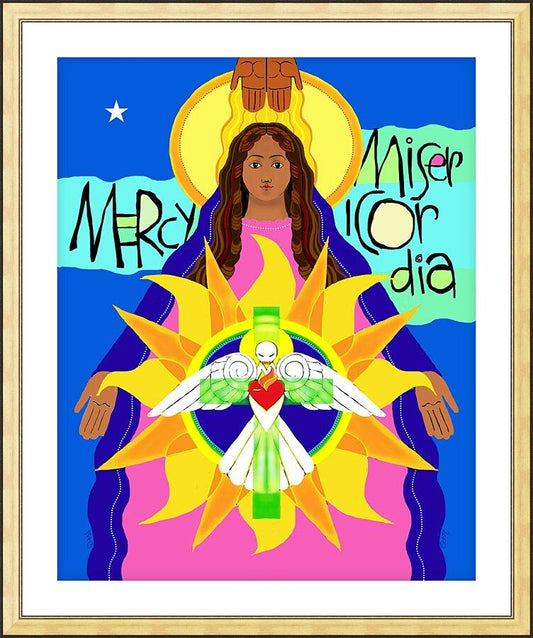 Wall Frame Gold, Matted - Mother of Mercy by Br. Mickey McGrath, OSFS - Trinity Stores