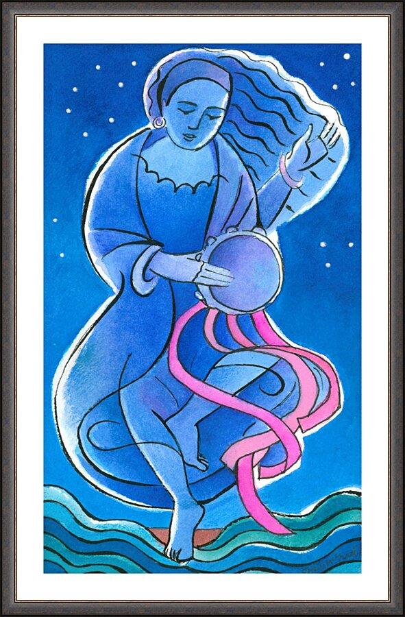 Wall Frame Espresso, Matted - St. Miriam Dancing in Darkness by Br. Mickey McGrath, OSFS - Trinity Stores