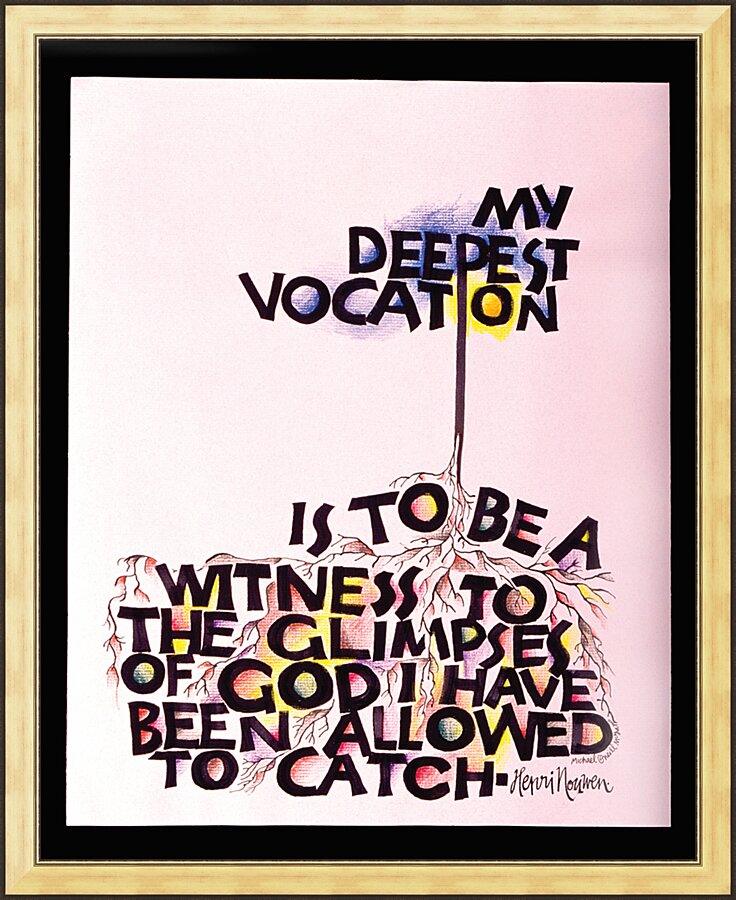 Wall Frame Gold - My Deepest Vocation by Br. Mickey McGrath, OSFS - Trinity Stores