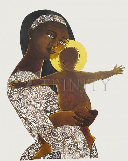 Wall Frame Black, Matted - Mary, Mother of God by Br. Mickey McGrath, OSFS - Trinity Stores
