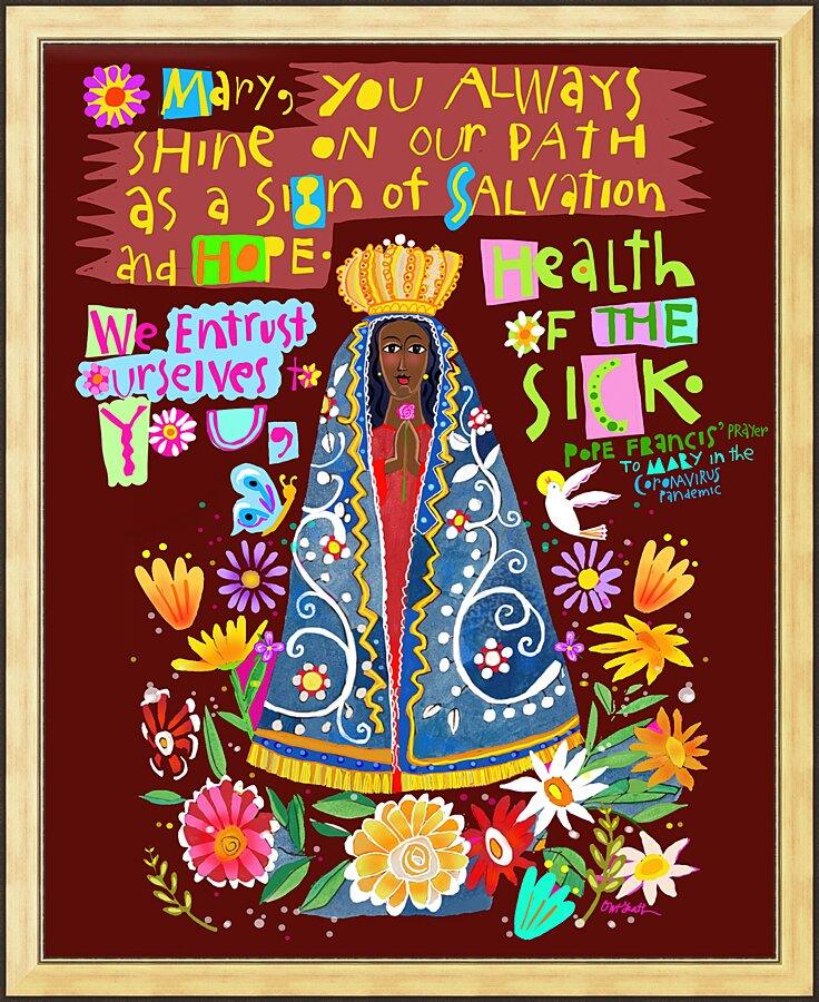 Wall Frame Gold - Mary, Health of the Sick by Br. Mickey McGrath, OSFS - Trinity Stores