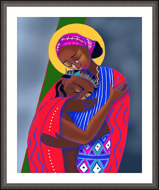 Wall Frame Espresso, Matted - Jesus Meets His Mother by Br. Mickey McGrath, OSFS - Trinity Stores