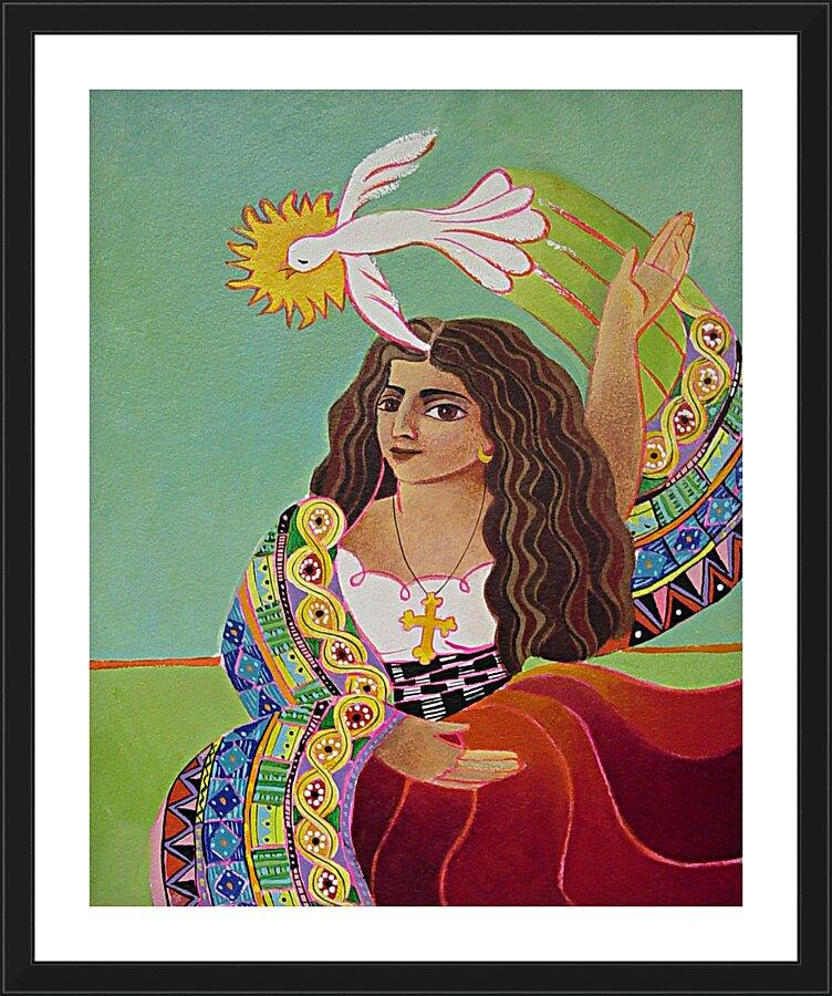 Wall Frame Black, Matted - St. Mary Magdalene and Holy Spirit by Br. Mickey McGrath, OSFS - Trinity Stores