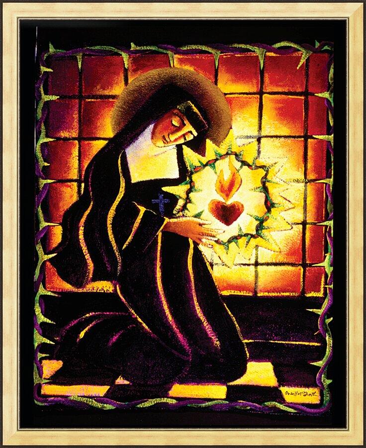 Wall Frame Gold - St. Margaret Mary Alacoque by Br. Mickey McGrath, OSFS - Trinity Stores