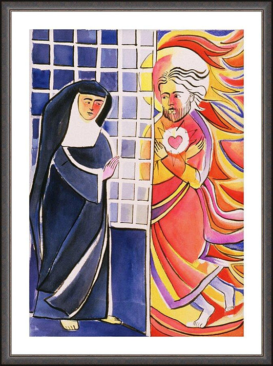 Wall Frame Espresso, Matted - St. Margaret Mary Alacoque, Cloister by Br. Mickey McGrath, OSFS - Trinity Stores