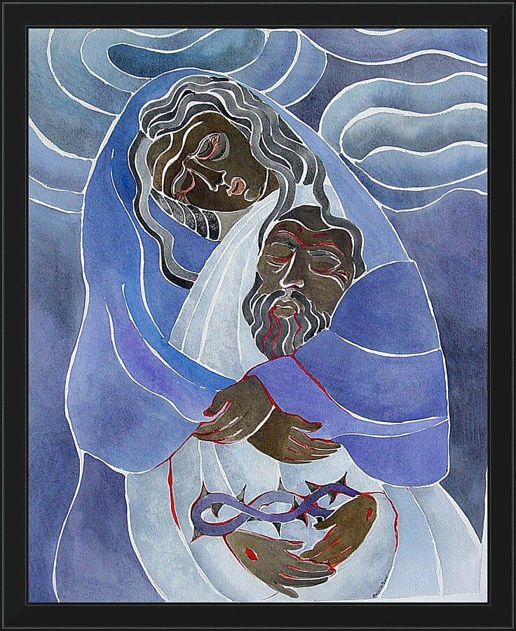 Wall Frame Black - Mary, Mother of Sorrows by Br. Mickey McGrath, OSFS - Trinity Stores