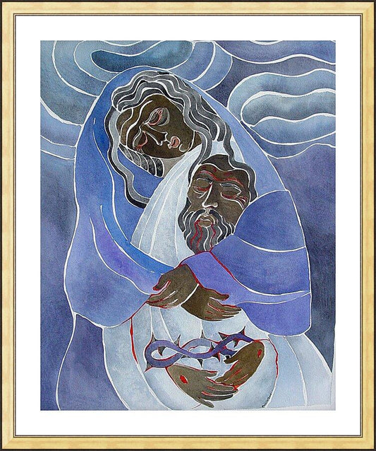 Wall Frame Gold, Matted - Mary, Mother of Sorrows by Br. Mickey McGrath, OSFS - Trinity Stores