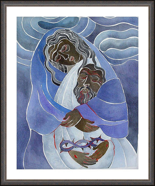 Wall Frame Espresso, Matted - Mary, Mother of Sorrows by Br. Mickey McGrath, OSFS - Trinity Stores