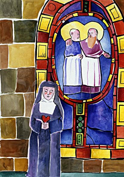 Canvas Print - St. Margaret Mary Alacoque at Window by Br. Mickey McGrath, OSFS - Trinity Stores