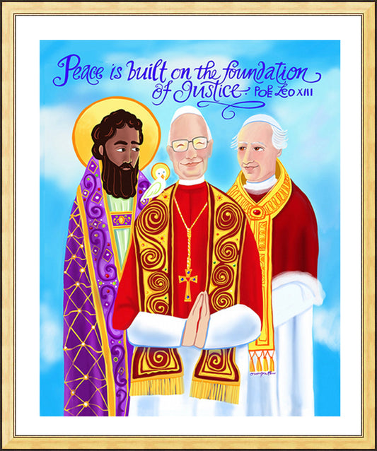 Wall Frame Gold - Peace is Built of the Foundation of Justice by M. McGrath