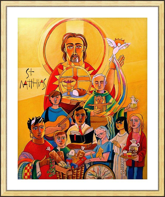 Wall Frame Gold, Matted - St. Matthias the Apostle by Br. Mickey McGrath, OSFS - Trinity Stores