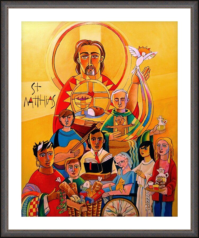 Wall Frame Espresso, Matted - St. Matthias the Apostle by Br. Mickey McGrath, OSFS - Trinity Stores