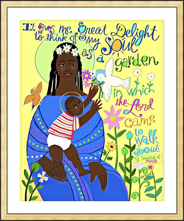Wall Frame Gold, Matted - My Soul is a Garden by Br. Mickey McGrath, OSFS - Trinity Stores