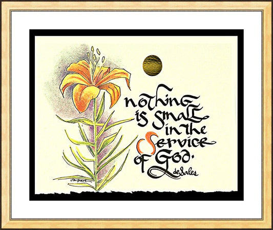 Wall Frame Gold, Matted - Nothing is Small by Br. Mickey McGrath, OSFS - Trinity Stores