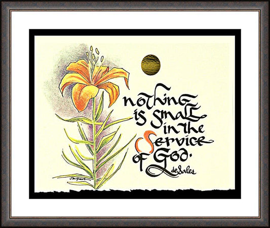 Wall Frame Espresso, Matted - Nothing is Small by Br. Mickey McGrath, OSFS - Trinity Stores