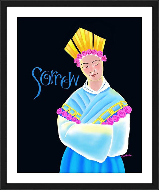 Wall Frame Black, Matted - Our Lady of La Salette by Br. Mickey McGrath, OSFS - Trinity Stores