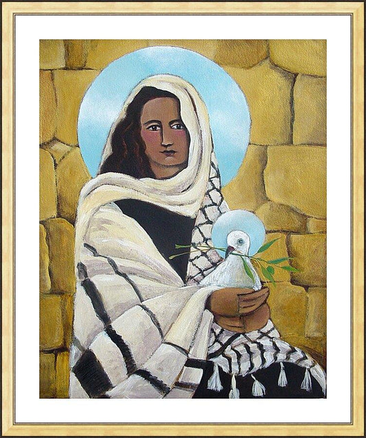 Wall Frame Gold, Matted - Mary, Our Lady of Peace by Br. Mickey McGrath, OSFS - Trinity Stores