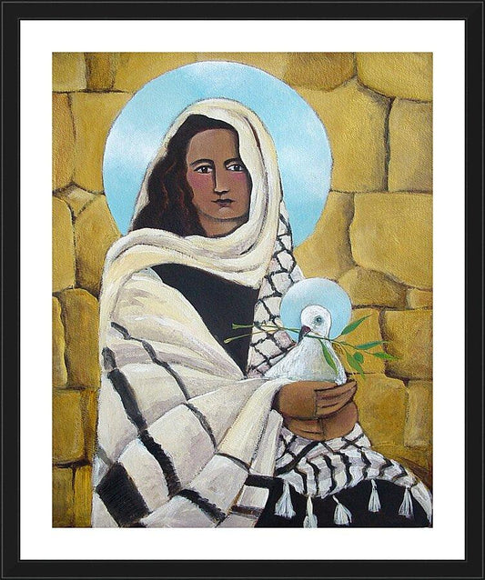 Wall Frame Black, Matted - Mary, Our Lady of Peace by Br. Mickey McGrath, OSFS - Trinity Stores