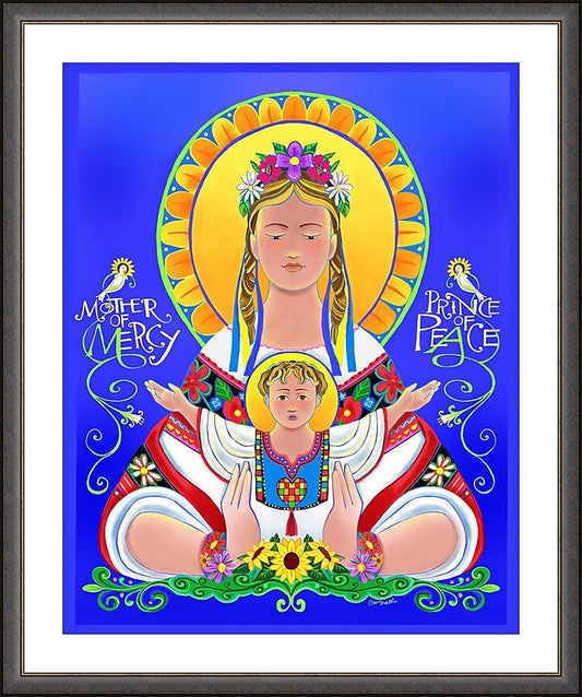 Wall Frame Espresso, Matted - Our Lady of the Ukraine by Br. Mickey McGrath, OSFS - Trinity Stores