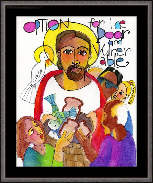 Wall Frame Espresso, Matted - Option for the Poor and Vulnerable by Br. Mickey McGrath, OSFS - Trinity Stores