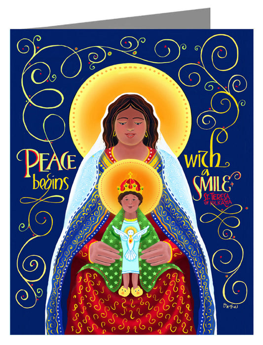 Peace Begins With A Smile - Custom Text Note Card
