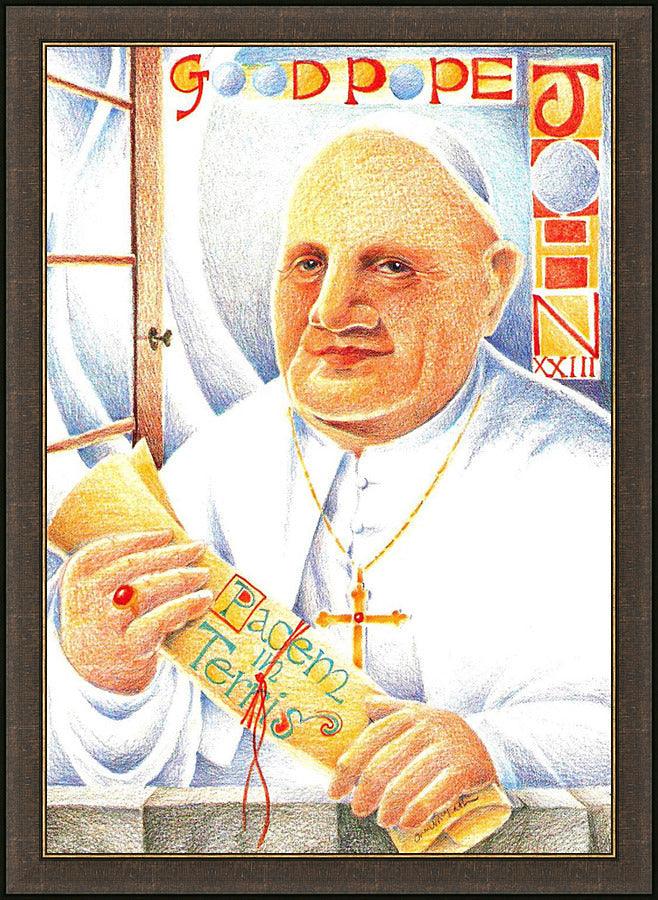 Wall Frame Espresso - St. John XXIII by Br. Mickey McGrath, OSFS - Trinity Stores