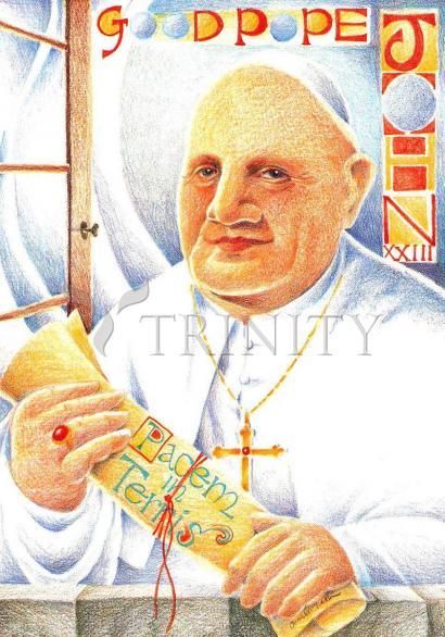 Wall Frame Black, Matted - St. John XXIII by Br. Mickey McGrath, OSFS - Trinity Stores