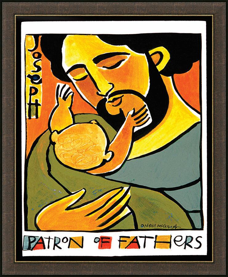 Wall Frame Espresso - St. Joseph, Patron of Fathers by Br. Mickey McGrath, OSFS - Trinity Stores