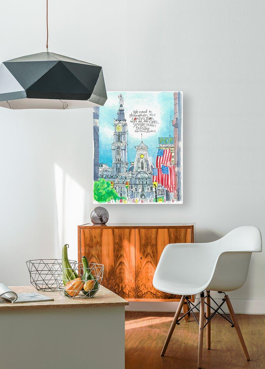 Acrylic Print - Pope Francis: Philly City Hall by Br. Mickey McGrath, OSFS - Trinity Stores