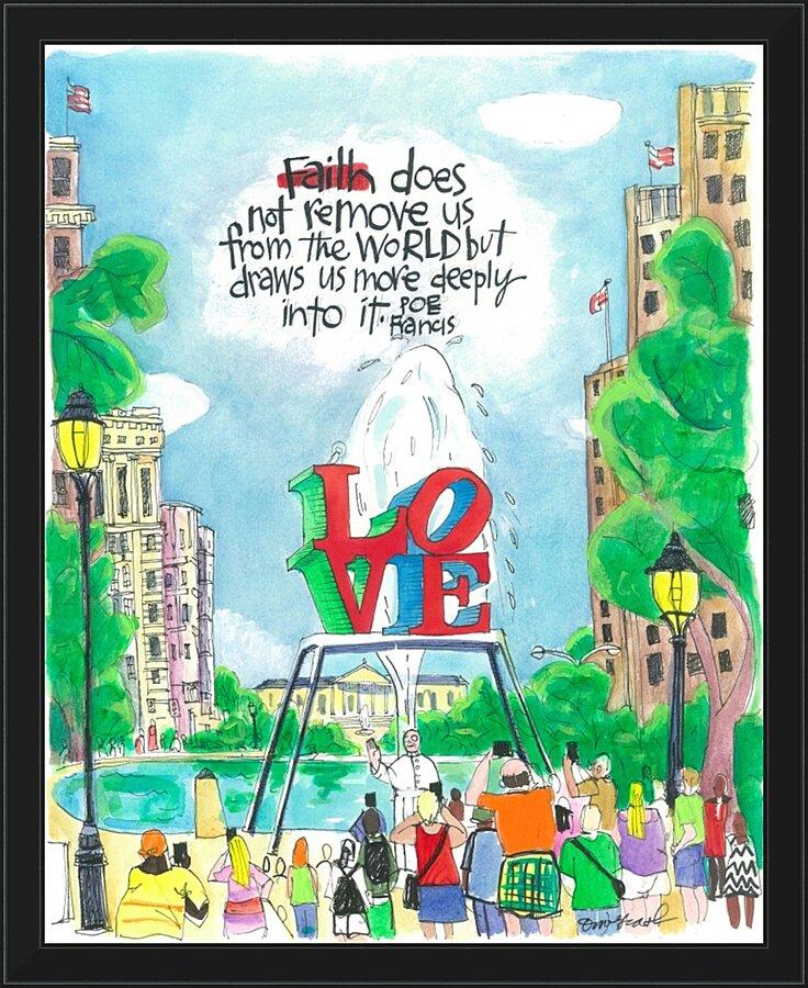 Wall Frame Black - Pope Francis: Philly Love by Br. Mickey McGrath, OSFS - Trinity Stores