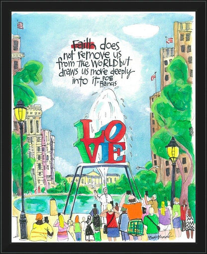 Wall Frame Black - Pope Francis: Philly Love by Br. Mickey McGrath, OSFS - Trinity Stores