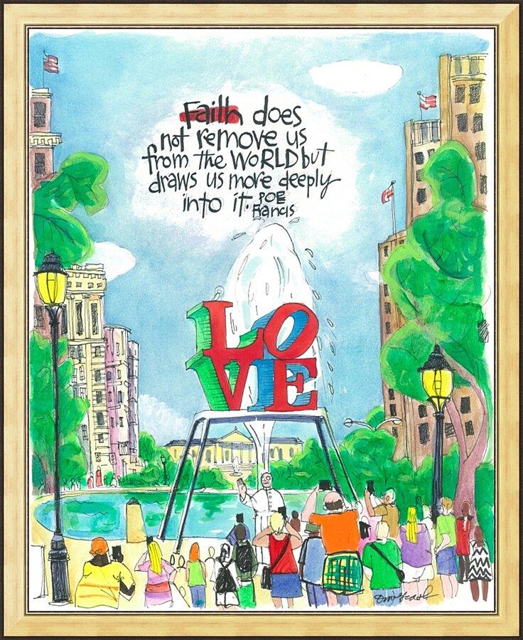 Wall Frame Gold - Pope Francis: Philly Love by Br. Mickey McGrath, OSFS - Trinity Stores