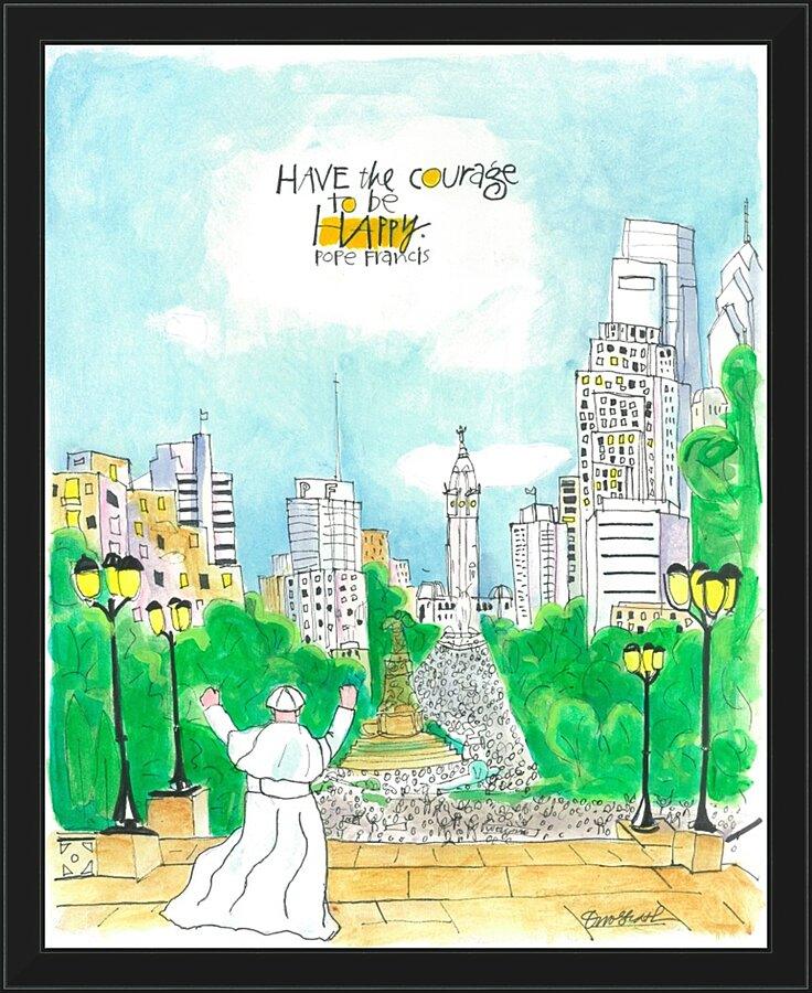 Wall Frame Black - Pope Francis: Philly Museum by Br. Mickey McGrath, OSFS - Trinity Stores