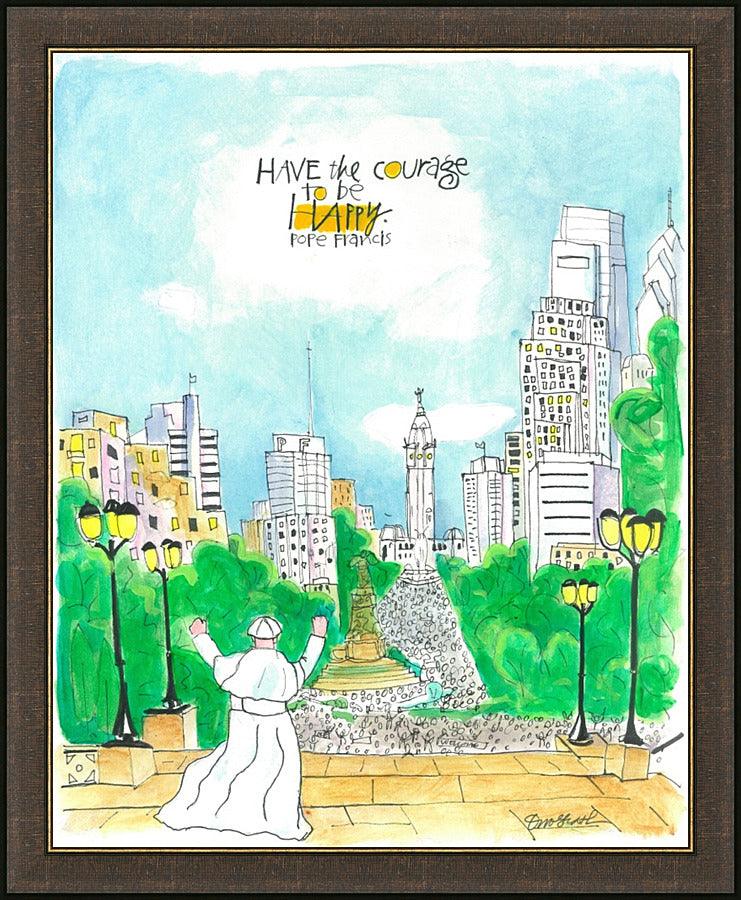 Wall Frame Espresso - Pope Francis: Philly Museum by Br. Mickey McGrath, OSFS - Trinity Stores