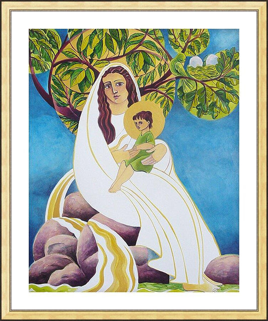 Wall Frame Gold, Matted - Mary, Promised Land by Br. Mickey McGrath, OSFS - Trinity Stores