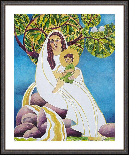 Wall Frame Espresso, Matted - Mary, Promised Land by Br. Mickey McGrath, OSFS - Trinity Stores