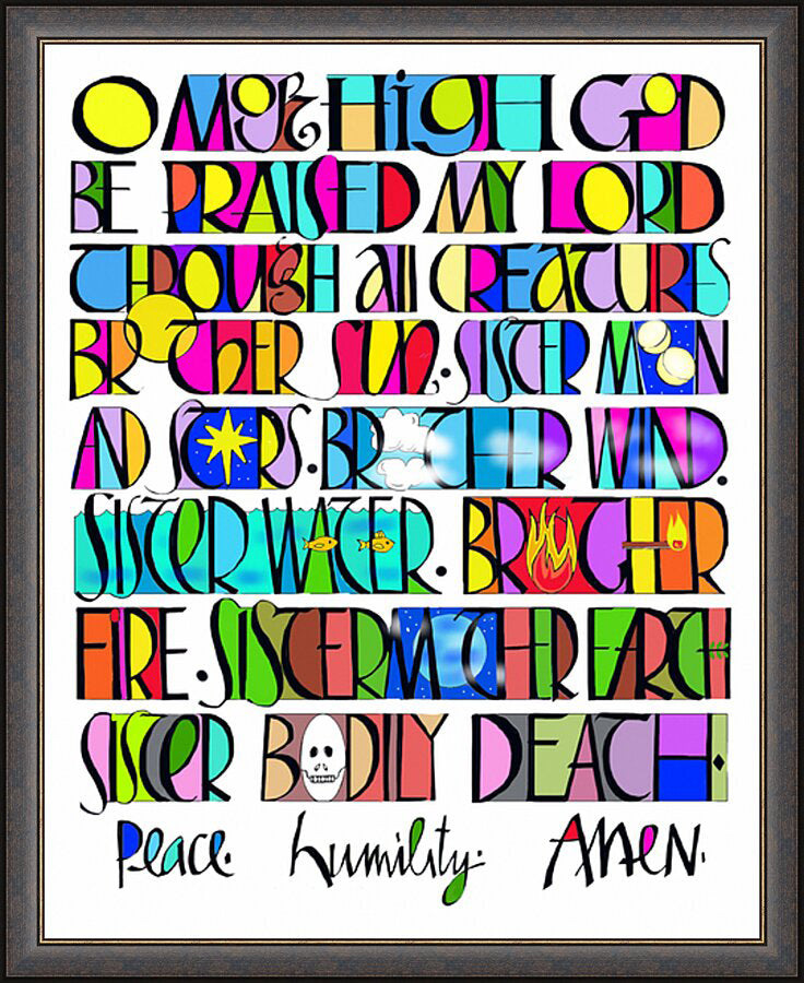 Wall Frame Espresso - All Creatures Praise the Lord by M. McGrath