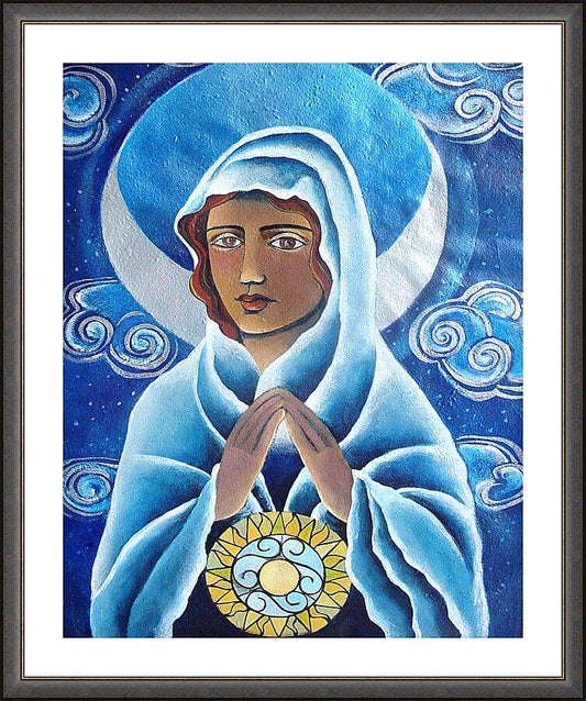 Wall Frame Espresso, Matted - Mary, Queen of the Prophets by Br. Mickey McGrath, OSFS - Trinity Stores