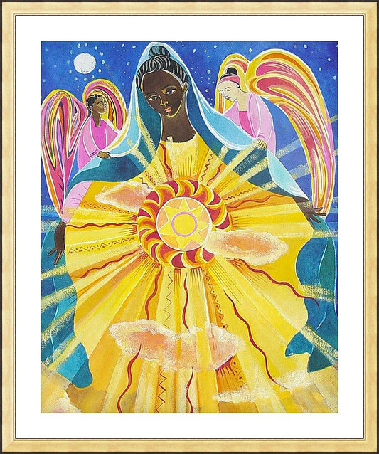 Wall Frame Gold, Matted - Mary, Queen of the Universe by Br. Mickey McGrath, OSFS - Trinity Stores
