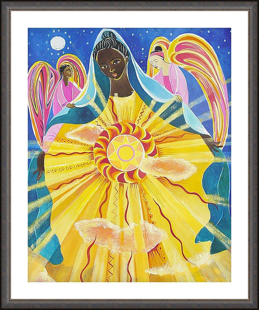Wall Frame Espresso, Matted - Mary, Queen of the Universe by Br. Mickey McGrath, OSFS - Trinity Stores