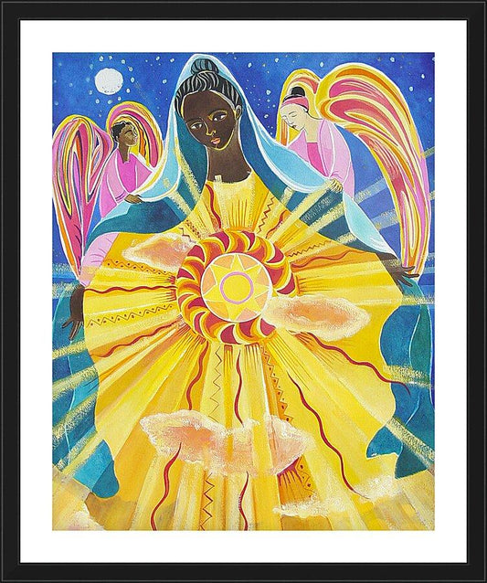 Wall Frame Black, Matted - Mary, Queen of the Universe by Br. Mickey McGrath, OSFS - Trinity Stores