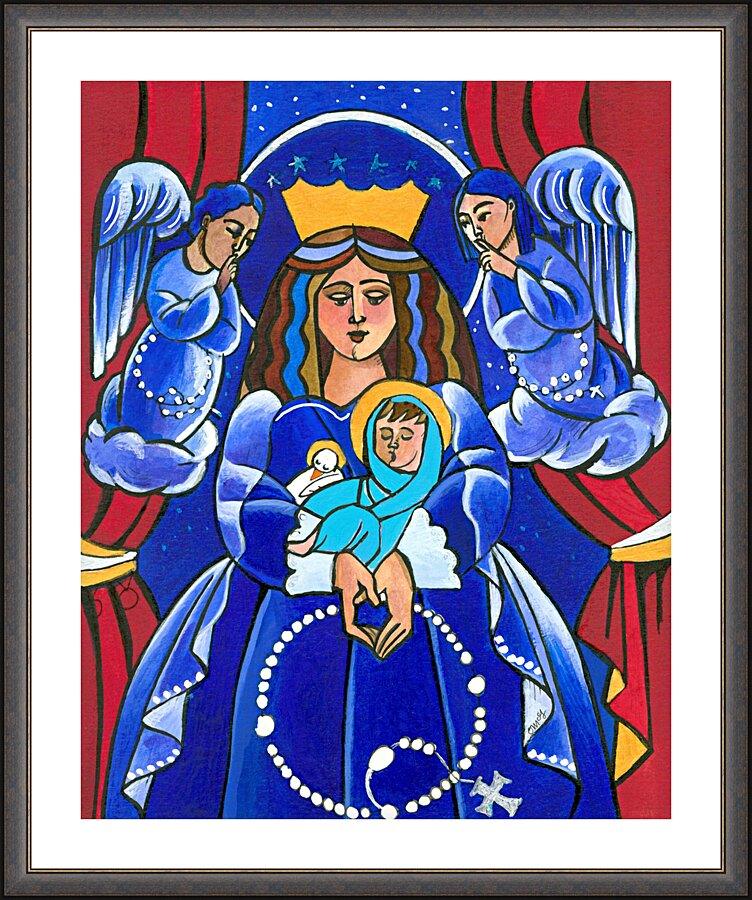 Wall Frame Espresso, Matted - Mary, Queen of Heaven by Br. Mickey McGrath, OSFS - Trinity Stores
