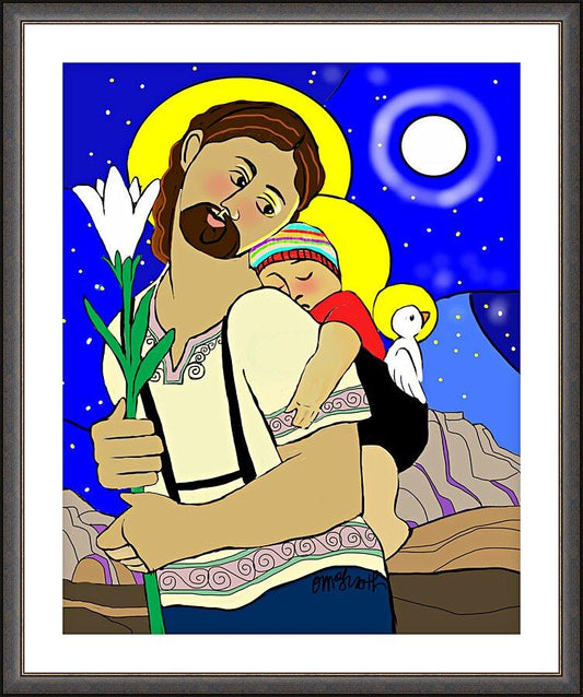 Wall Frame Espresso, Matted - Resting on the Flight to Egypt by Br. Mickey McGrath, OSFS - Trinity Stores