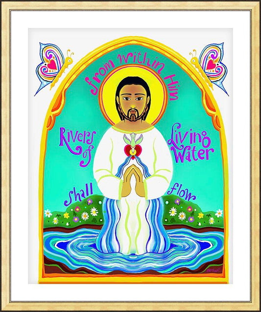 Wall Frame Gold, Matted - Rivers of Living Water by Br. Mickey McGrath, OSFS - Trinity Stores