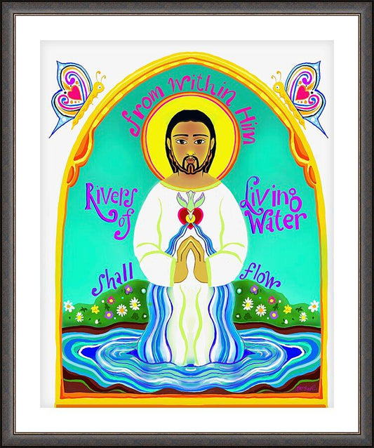 Wall Frame Espresso, Matted - Rivers of Living Water by Br. Mickey McGrath, OSFS - Trinity Stores