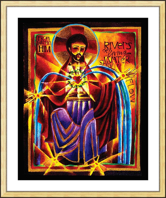 Wall Frame Gold, Matted - Rivers of Living Water by Br. Mickey McGrath, OSFS - Trinity Stores